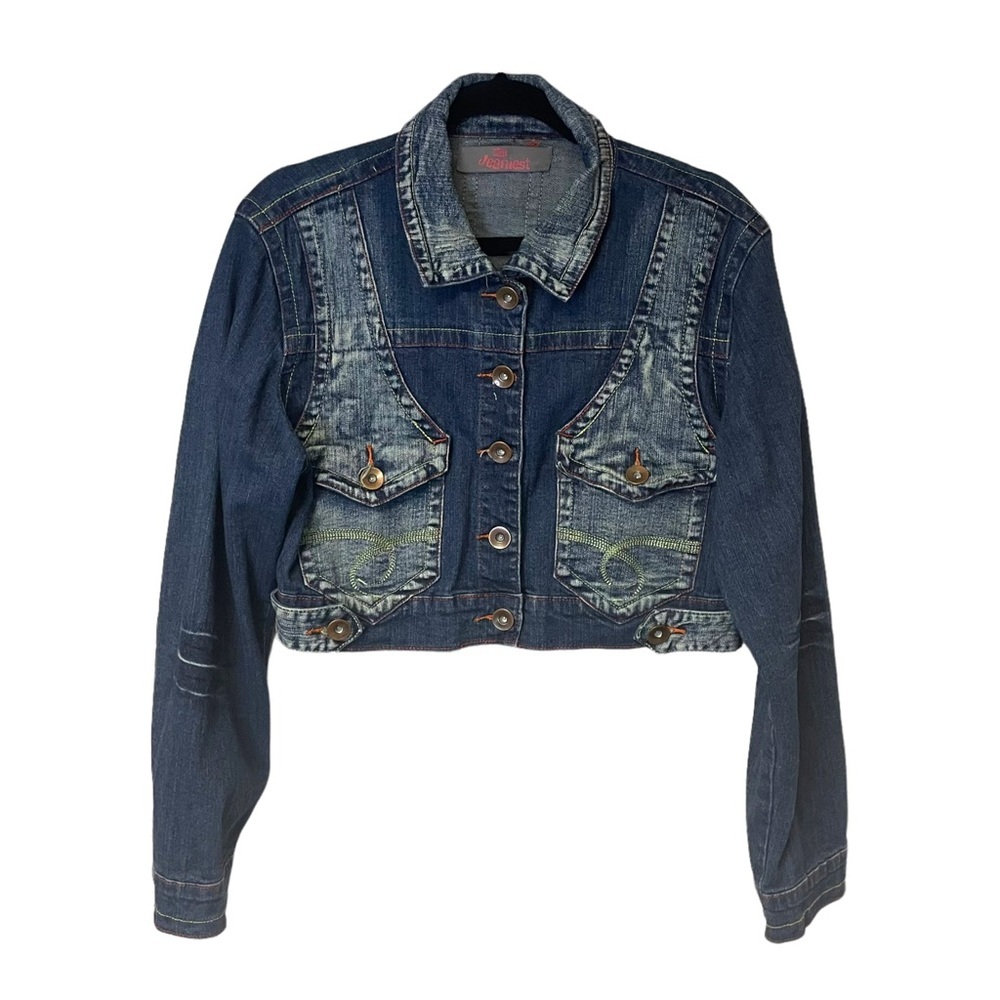 Y2K Miss Jeaniest Cropped Denim Jacket  Medium